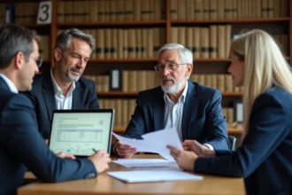 Famille consultant un conseiller fiscal pour optimiser la gestion fiscale d'une SCI familiale