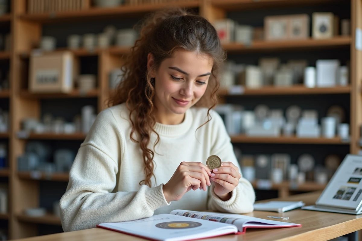 Jeune femme comparant un coin JO 2026 dans une boutique